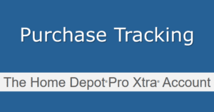 Purchase tracking at Home Depot Pro Xtra