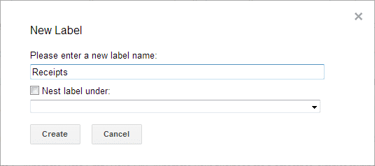 Create new label name in Gmail
