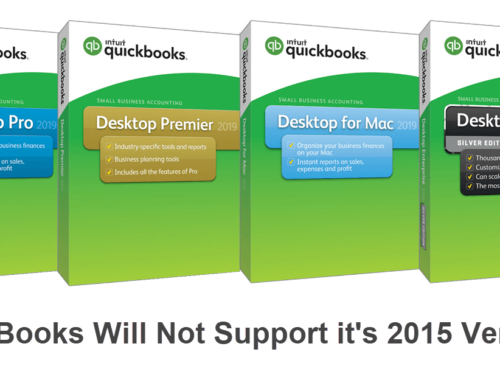 QuickBooks will not support 2015 versions from May 31, 2018